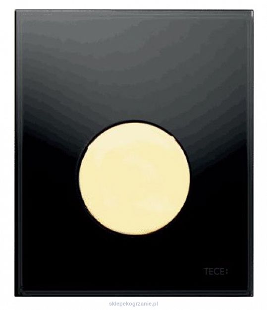 Przyciski spłukujące TECEloop do pisuaru z wkładką zaworową szkło czarne przycisk złoty