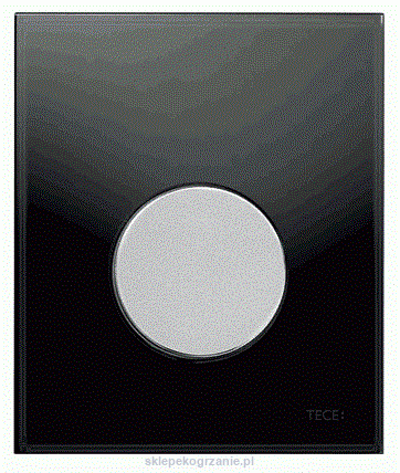 Przyciski spłukujące TECEloop do pisuaru z wkładką zaworową szkło czarne przycisk chrom matowy