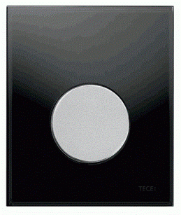 Przyciski spłukujące TECEloop do pisuaru z wkładką zaworową szkło czarne przycisk chrom matowy