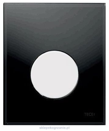 Przyciski spłukujące TECEloop do pisuaru z wkładką zaworową szkło czarne przycisk biały
