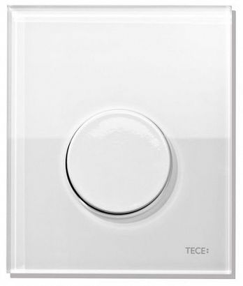 Przyciski spłukujące TECEloop do pisuaru z wkładką zaworową szkło biały, przycisk biały