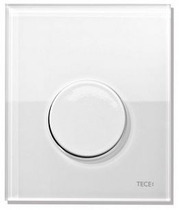 Przyciski spłukujące TECEloop do pisuaru z wkładką zaworową szkło biały, przycisk biały