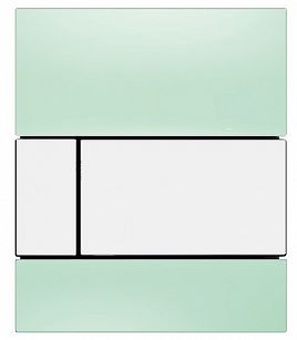 Przyciski spłukujące TECEsquare do pisuaru z wkładką zaworową szkło miętowa zieleń przycisk biały