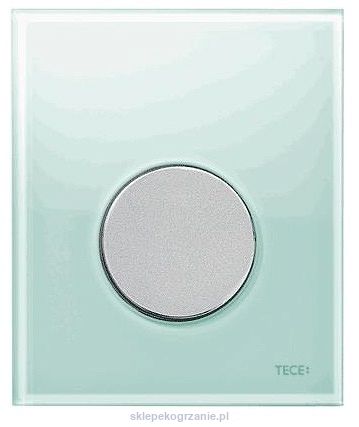 Przyciski spłukujące TECEloop do pisuaru z wkładką zaworową szkło zielone przycisk chrom matowy